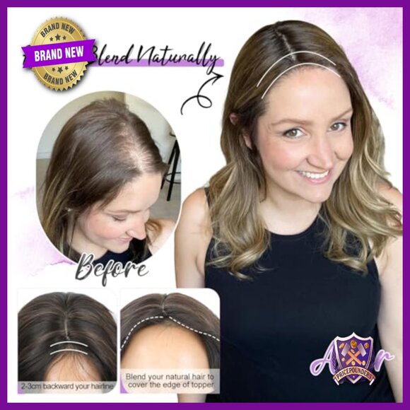18 Inch Synthetic Hair Topper for Thinning Hair, Clip-in Wavy Volume main image 4